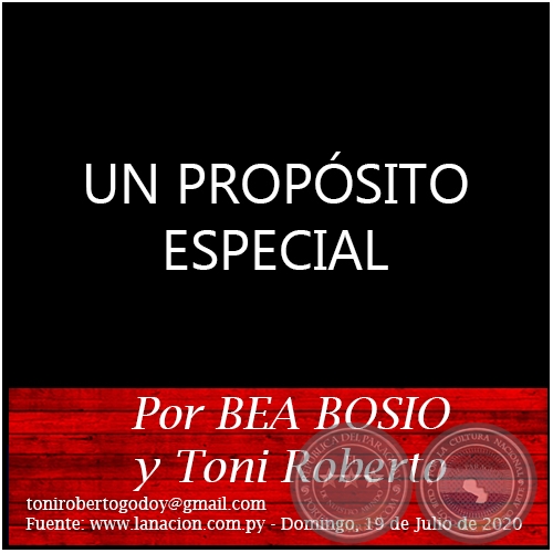 UN PROPSITO ESPECIAL - Por BEA BOSIO y Toni Roberto - Domingo, 19 de Julio de 2020